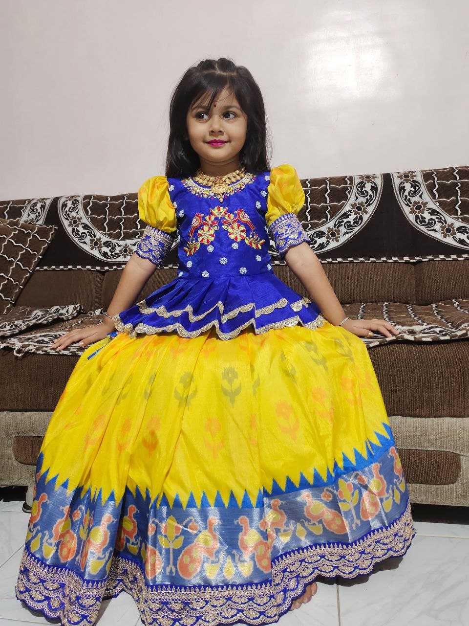 Ynf Pure Silk RIN161 SUPER COOL Kids Wear Wholesale Kids Lehenga Embroidered Frock Kids Lehenga Choli Manufacturer