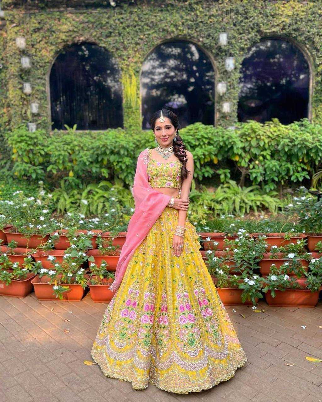 Ynf Satin Silk RIN108 1383 Lehengas Wholesale Embroidered Lehenga Lehenga For Haldi Sequins Lehenga Lehenga With Cancan Manufacturer
