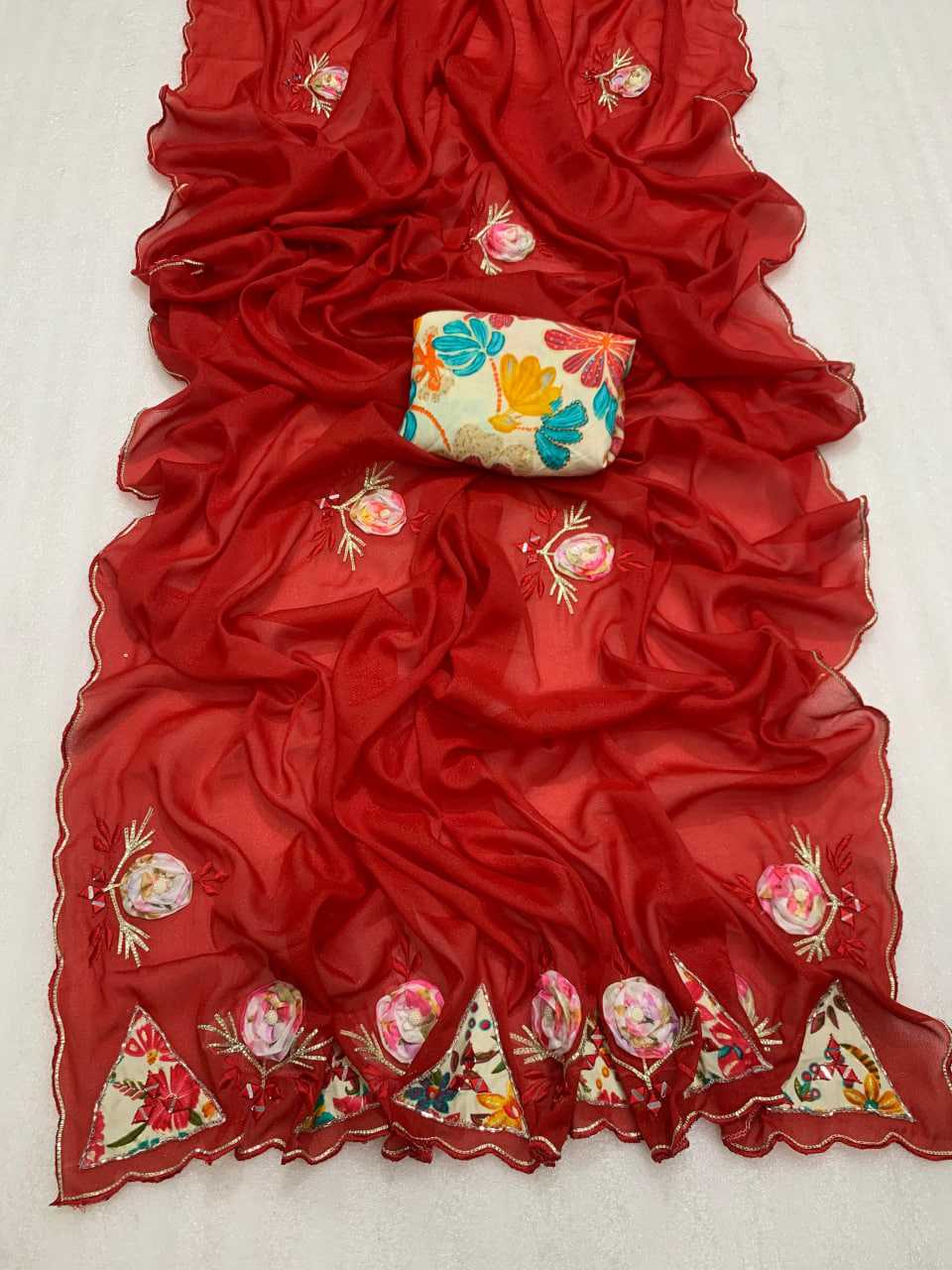 Ynf Georgette RIN128 285 Sarees Wedding Collections Festive Collections Wholesale Georgette Sarees Gota Patti Sarees Sarees With Blouse Manufacturer