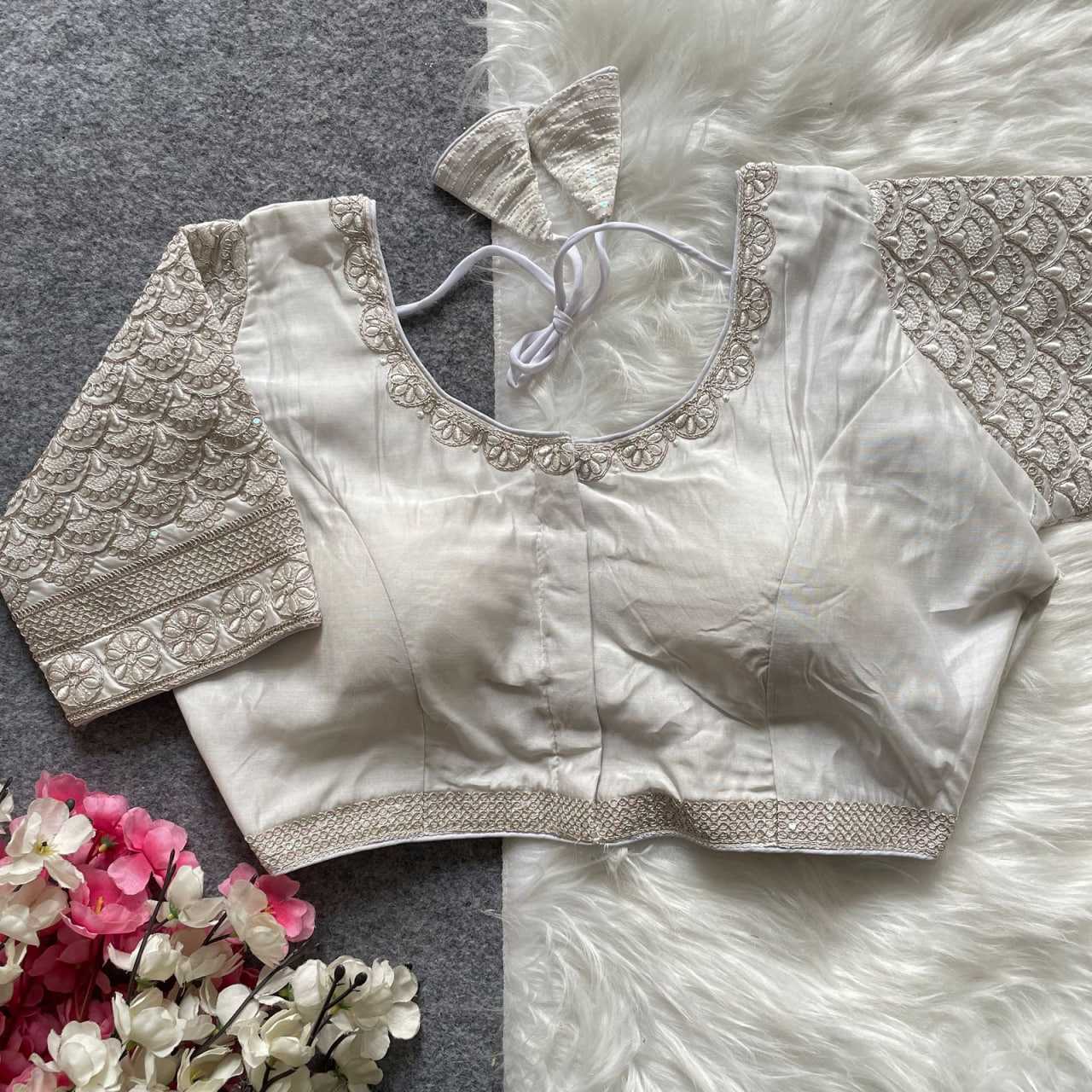 Ynf Heavy Roman Silk KESH426 1090 Readymade Blouses Wedding Collections Festive Collections Wholesale Sequence Embroidery Blouse Party Wear Blouse Silk Blouse Manufacturer