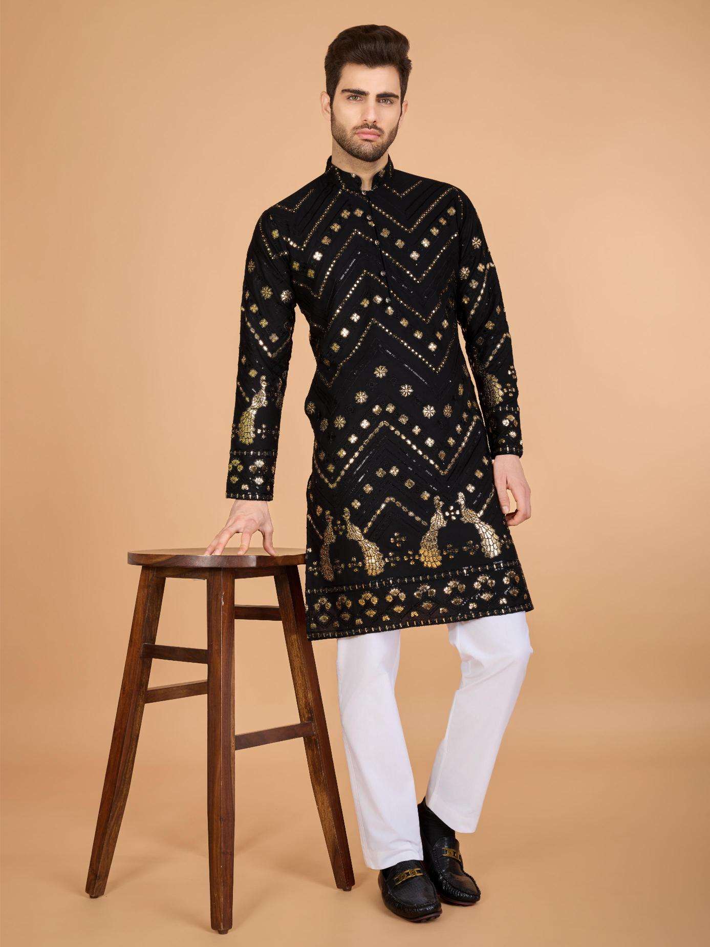 Ynf Reyon Cotton RIN202 HERITAGE VASTRA Mens Wear Wholesale Mens Kurtas Mens Kurta Pyjama Embroidered Kurta Pajama Manufacturer