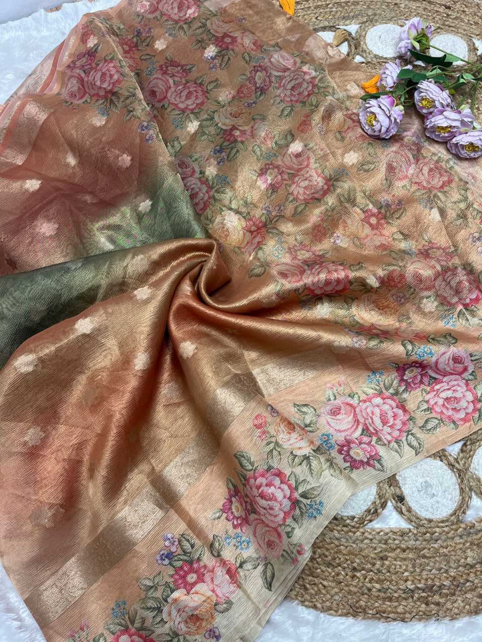 Ynf Tissue Silk KESH484 258 Sarees Silk Sarees Festive Collections Wholesale Printed Sarees Tissue Silk Saree Sarees With Blouse Manufacturer