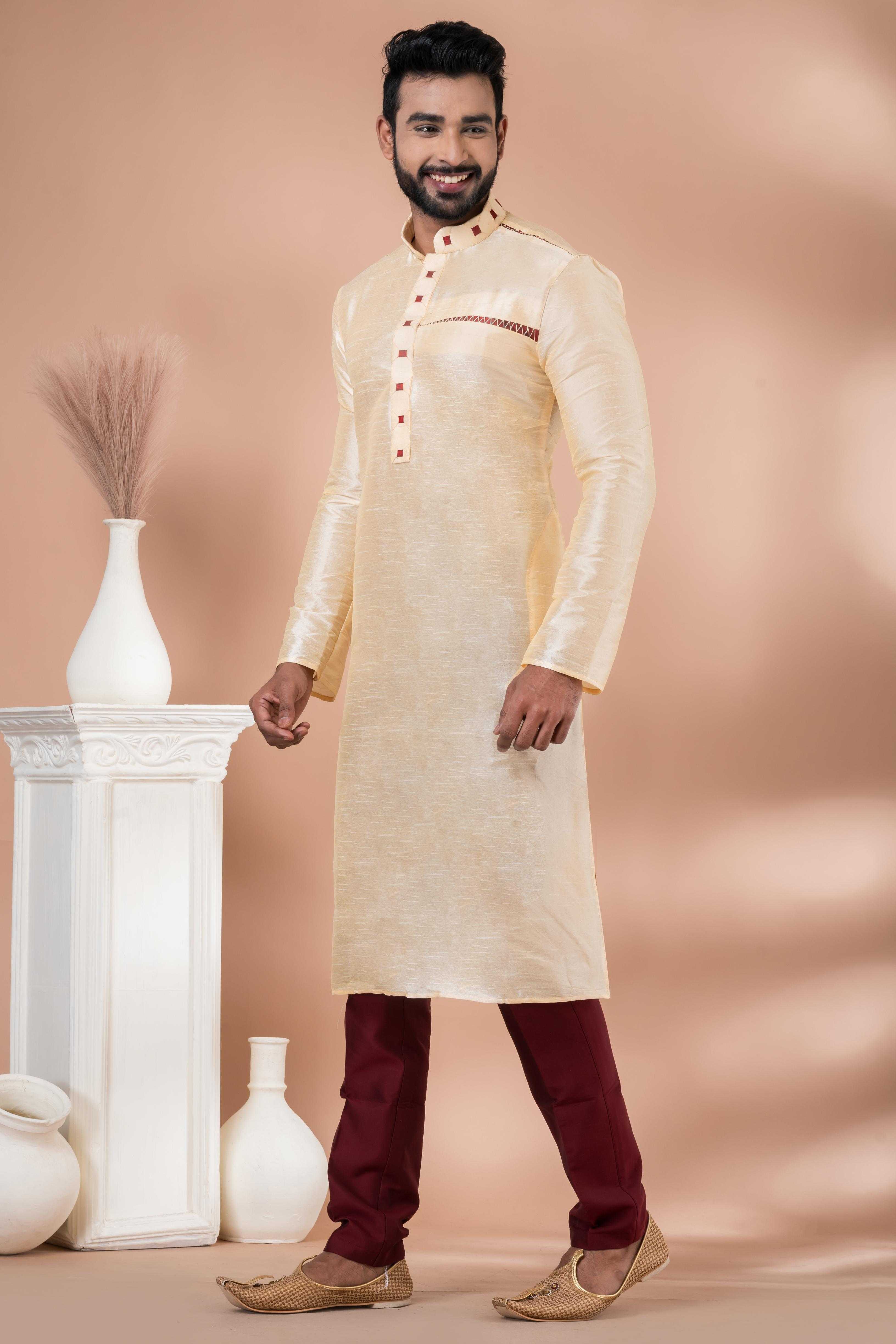Ynf Banarasi Jacquard RIN207 3395A Mens Wear Festive Collections Wholesale Mens Kurtas Mens Kurta Pyjama Onam Collections Manufacturer