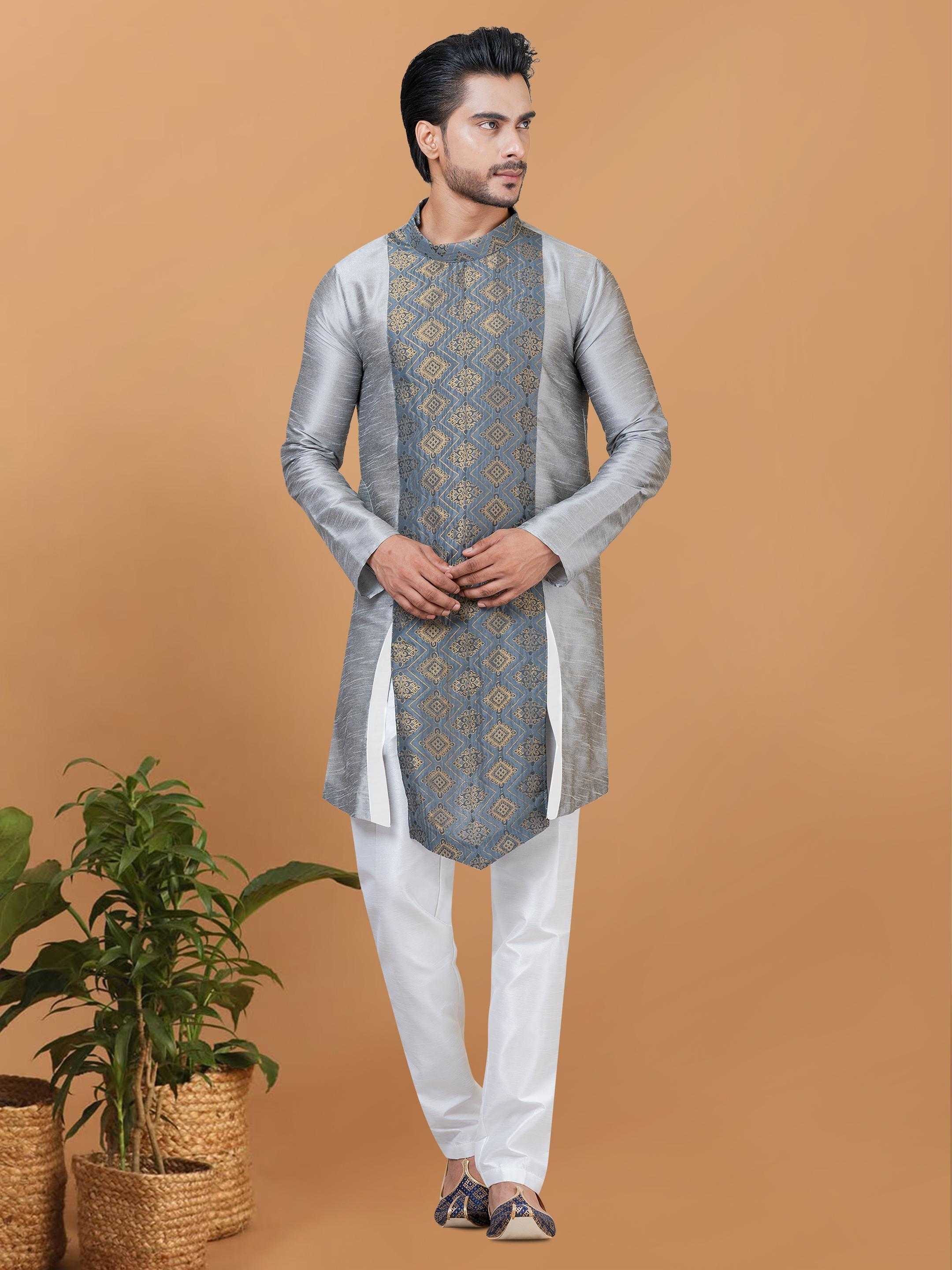 Ynf Banarasi Jacquard RIN223 3220C Mens Wear Wholesale Mens Kurtas Mens Kurta Pyjama Men Wedding kurta Manufacturer