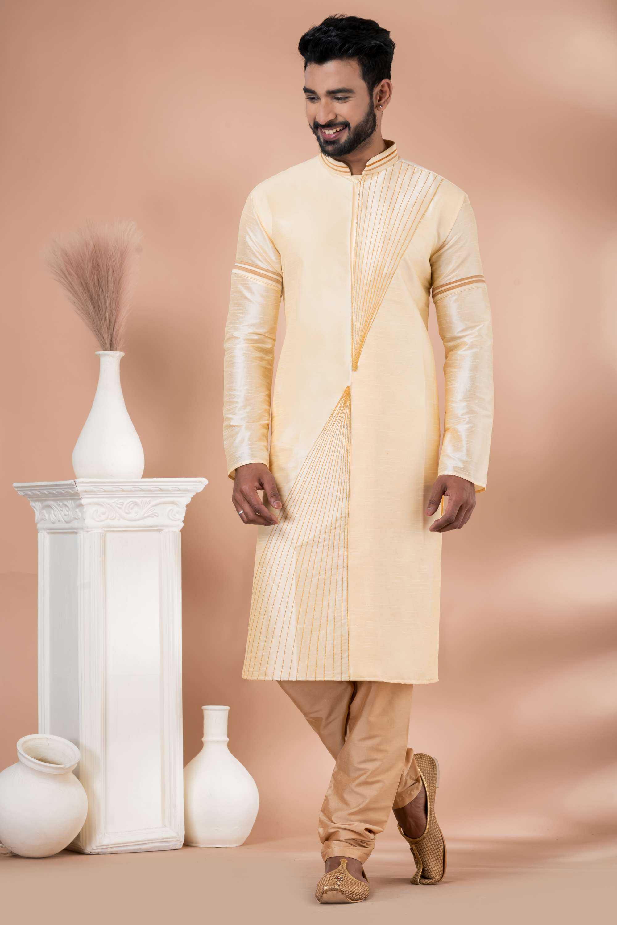 Ynf Banarasi Jacquard RIN223 3376A Mens Wear Wholesale Mens Kurtas Mens Kurta Pyjama Men Wedding kurta Manufacturer