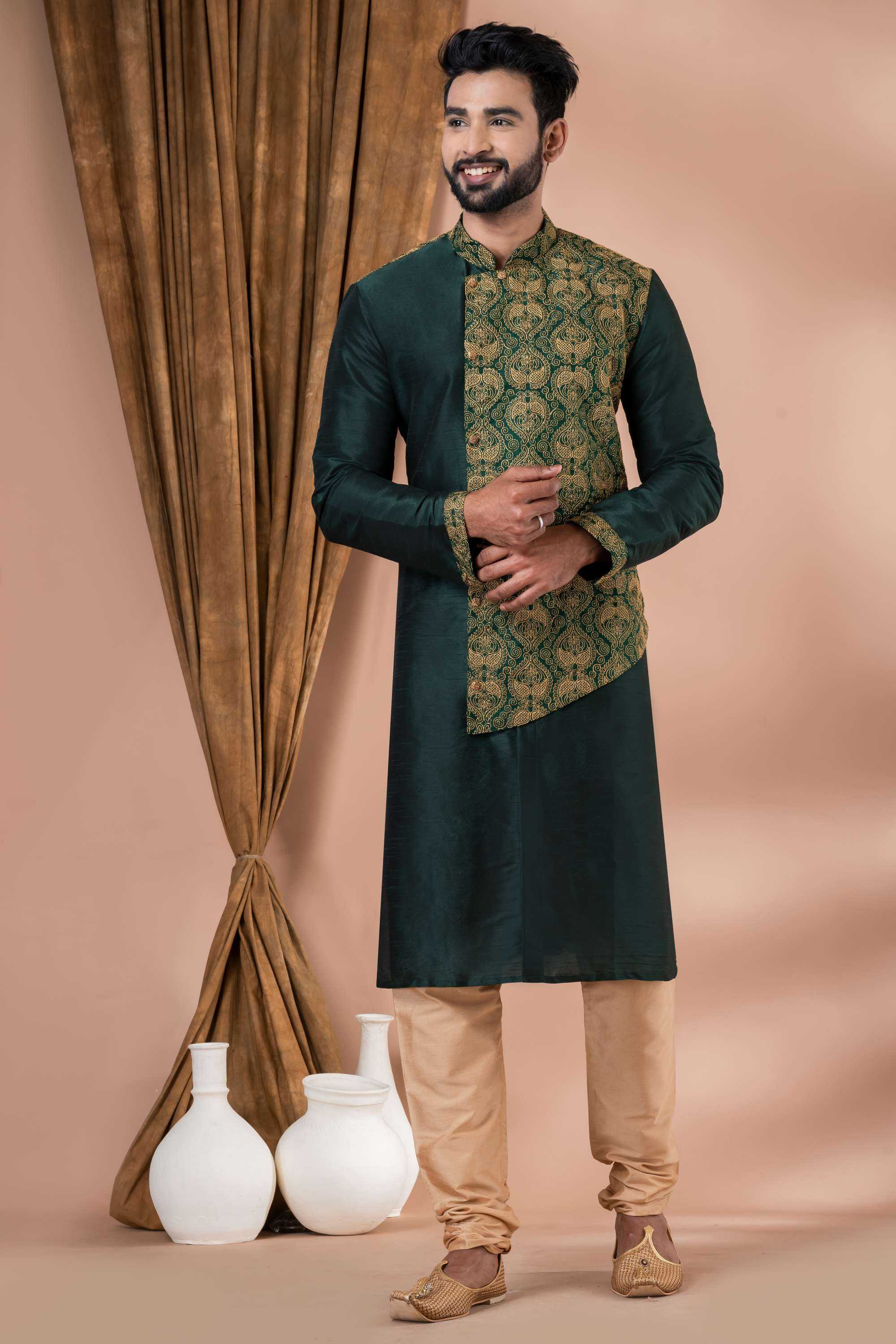 Ynf Banarasi Jacquard RIN223 3426B Mens Wear Wholesale Mens Kurtas Mens Kurta Pyjama Men Wedding kurta Manufacturer