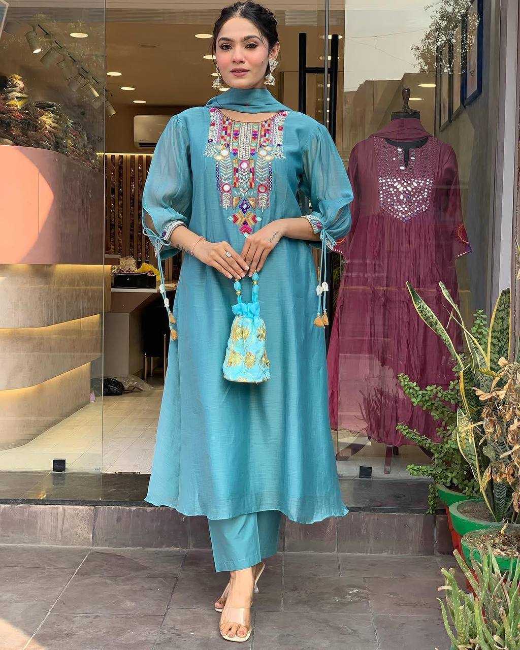 Ynf Chanderi Soft KESH501 craftsmanship Suits & Dresses Wholesale Ladies Suits Embroidery Suits Party wear suits Manufacturer