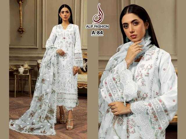 Ynf Cotton Cambric KESH444 ALIF FASHION-84 Suits & Dresses Wedding Collections Festive Collections Wholesale Embroidery Suits Cotton Suits Handloom Suits Manufacturer