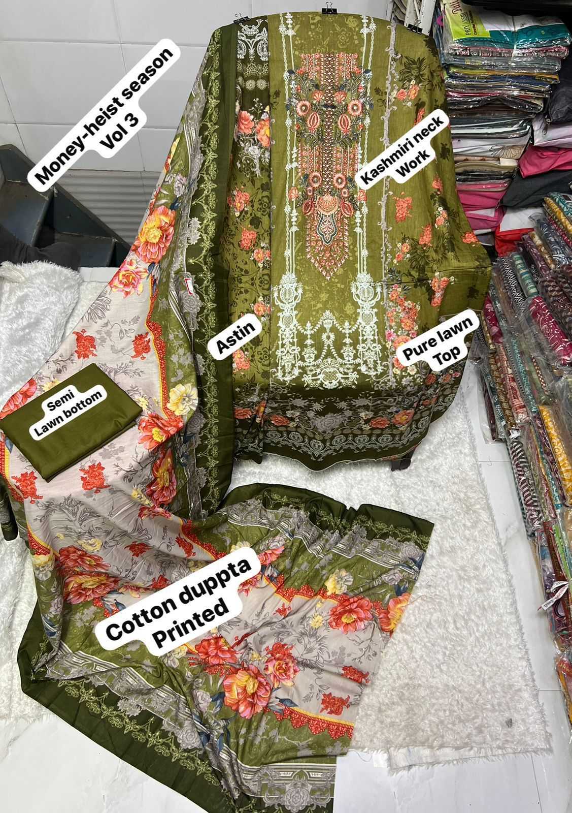 Ynf Cotton KESH444 M.UMAR LAWN VOL-1 Suits & Dresses Wedding Collections Festive Collections Wholesale Kashmiri Suits Printed Suits Cotton Suits Manufacturer