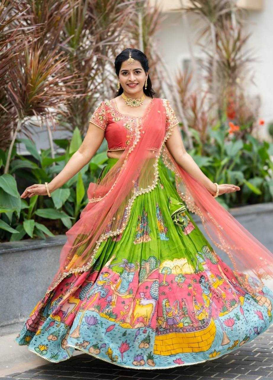 Ynf Cotton KESH496 488 Lehengas Wholesale Kalamkari Lehenga Traditional Lehenga Printed Lehenga Manufacturer