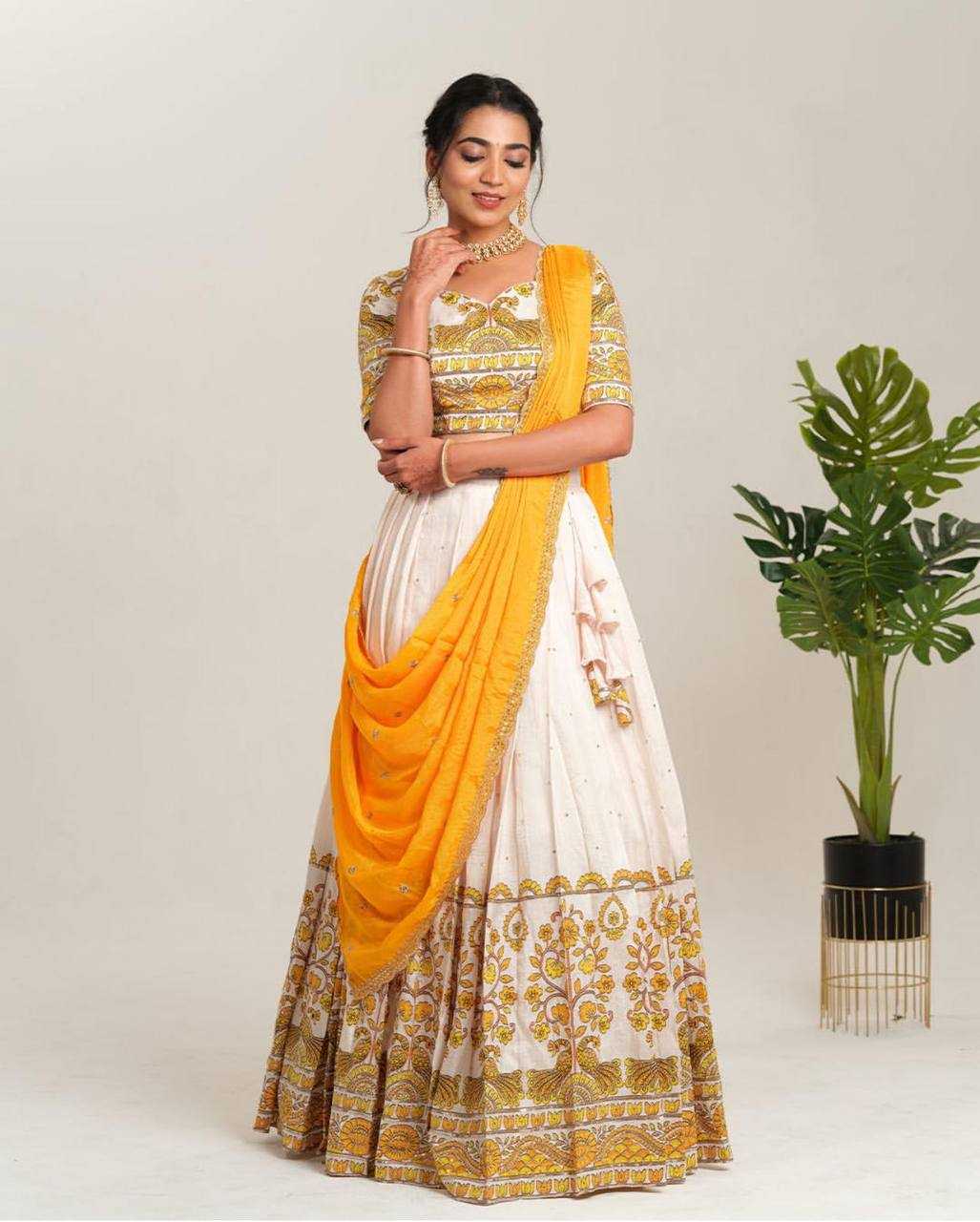 Ynf Cotton KESH496 504 Lehengas Wedding Collections Wholesale Kalamkari Lehenga Embroidered Lehenga Haldi Outfits Manufacturer