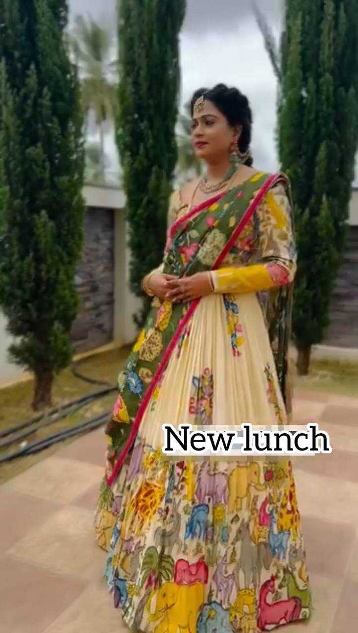 Ynf Crepe KESH496 514 Lehengas Wholesale Kalamkari Lehenga Traditional Lehenga Printed Lehenga Manufacturer