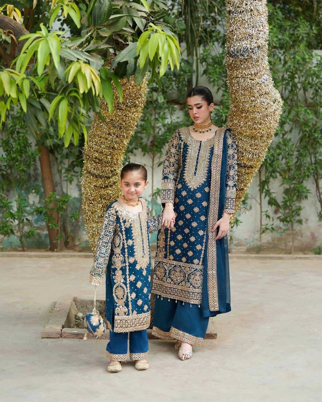 Ynf Georgette KESH499 1654 Suits & Dresses Mother & Daughter Combo Wholesale Ladies Suits Manufacturer