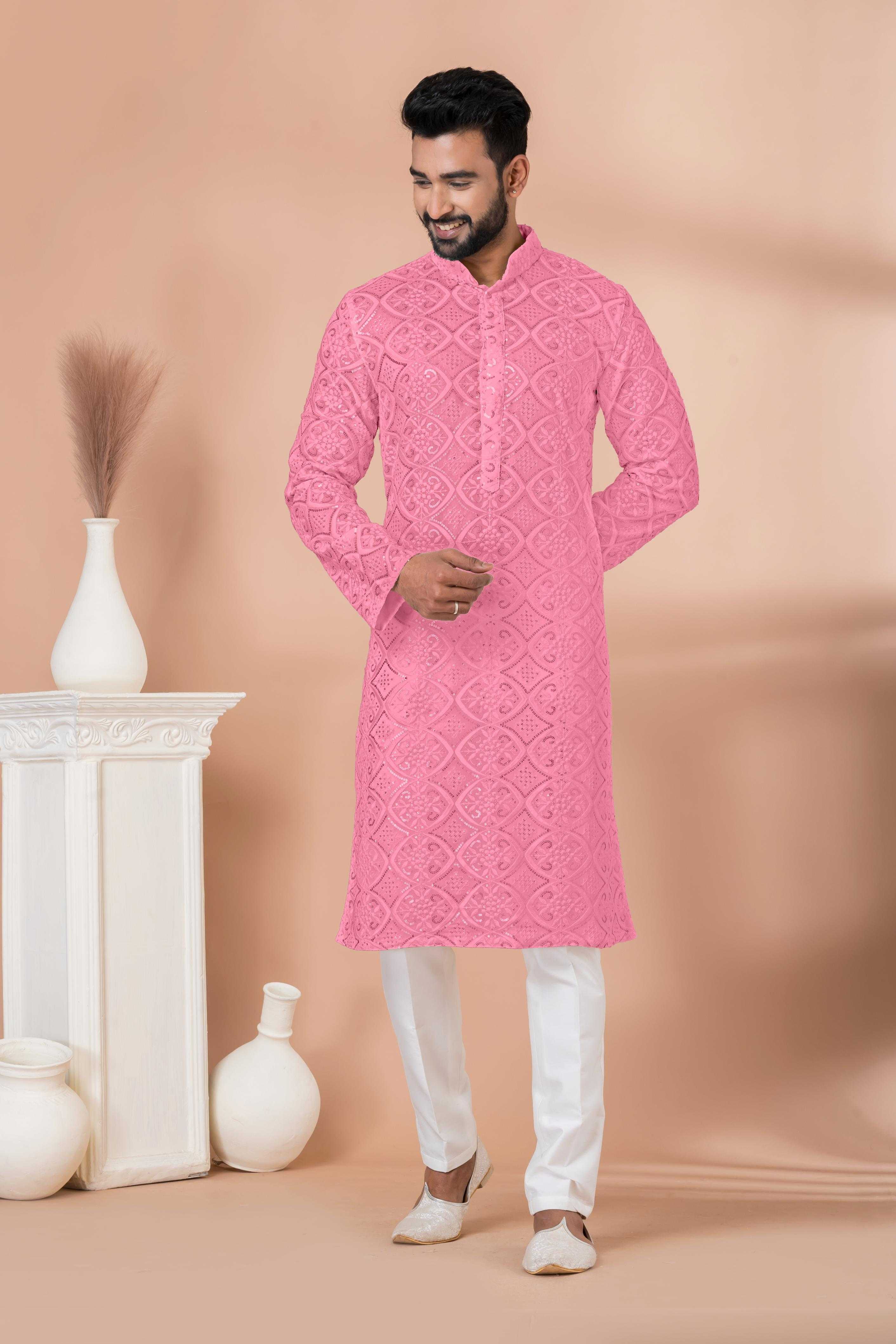 Ynf Georgette RIN223 3306F-B Mens Wear Wholesale Mens Kurtas Mens Kurta Pyjama Men Wedding kurta Manufacturer