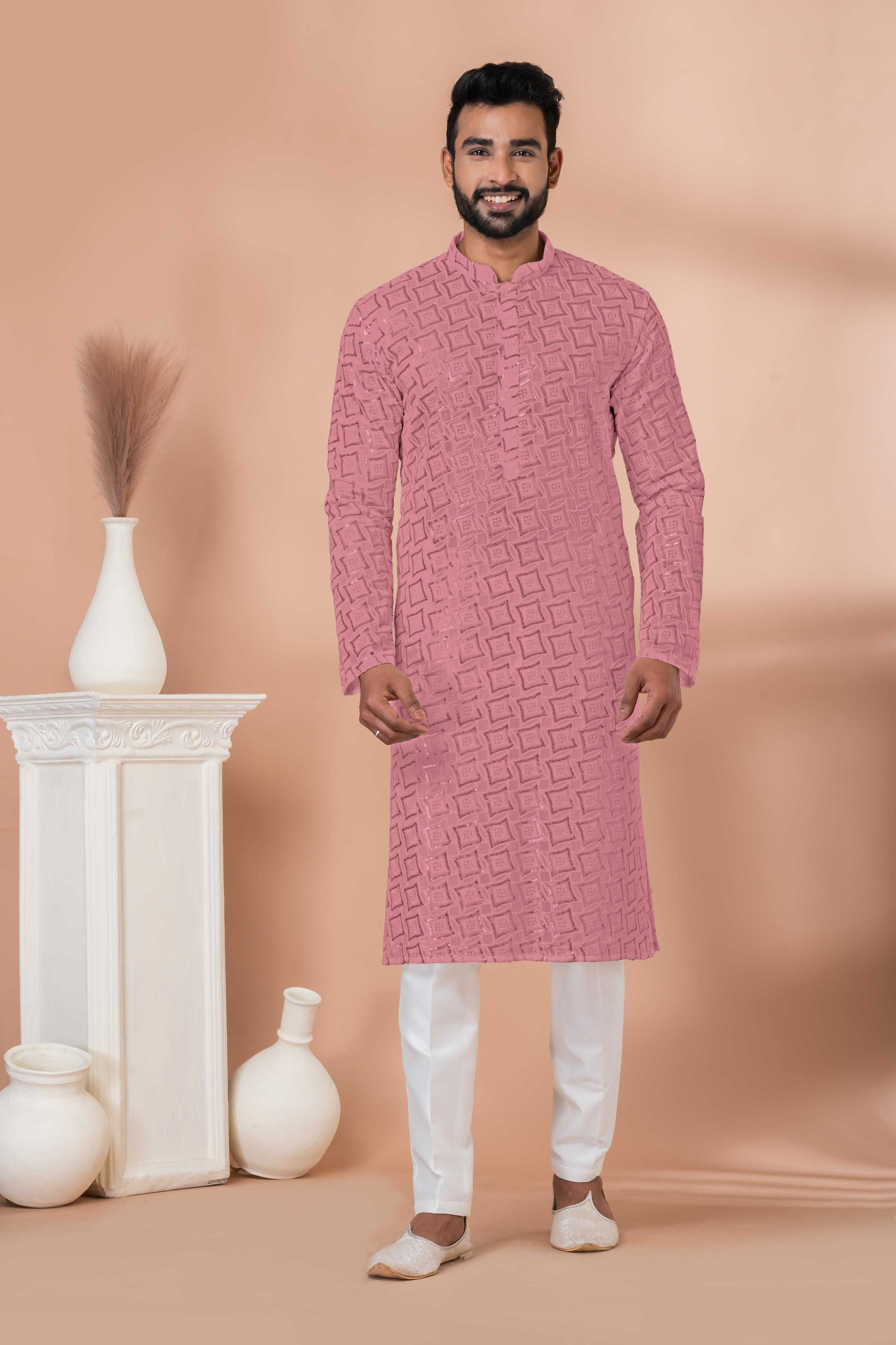 Ynf Georgette RIN223 3312P-B Mens Wear Wholesale Mens Kurtas Mens Kurta Pyjama Men Wedding kurta Manufacturer