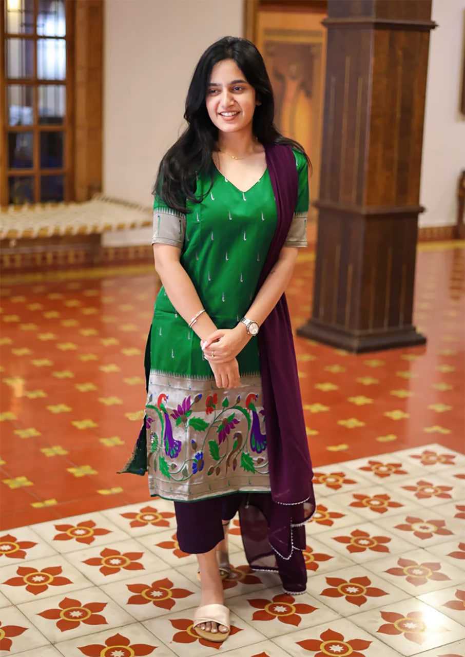 Ynf Jacquard KESH334 PADMA Suits & Dresses Wholesale Ladies Suits A-Line Suits Green Salwar Suit Manufacturer