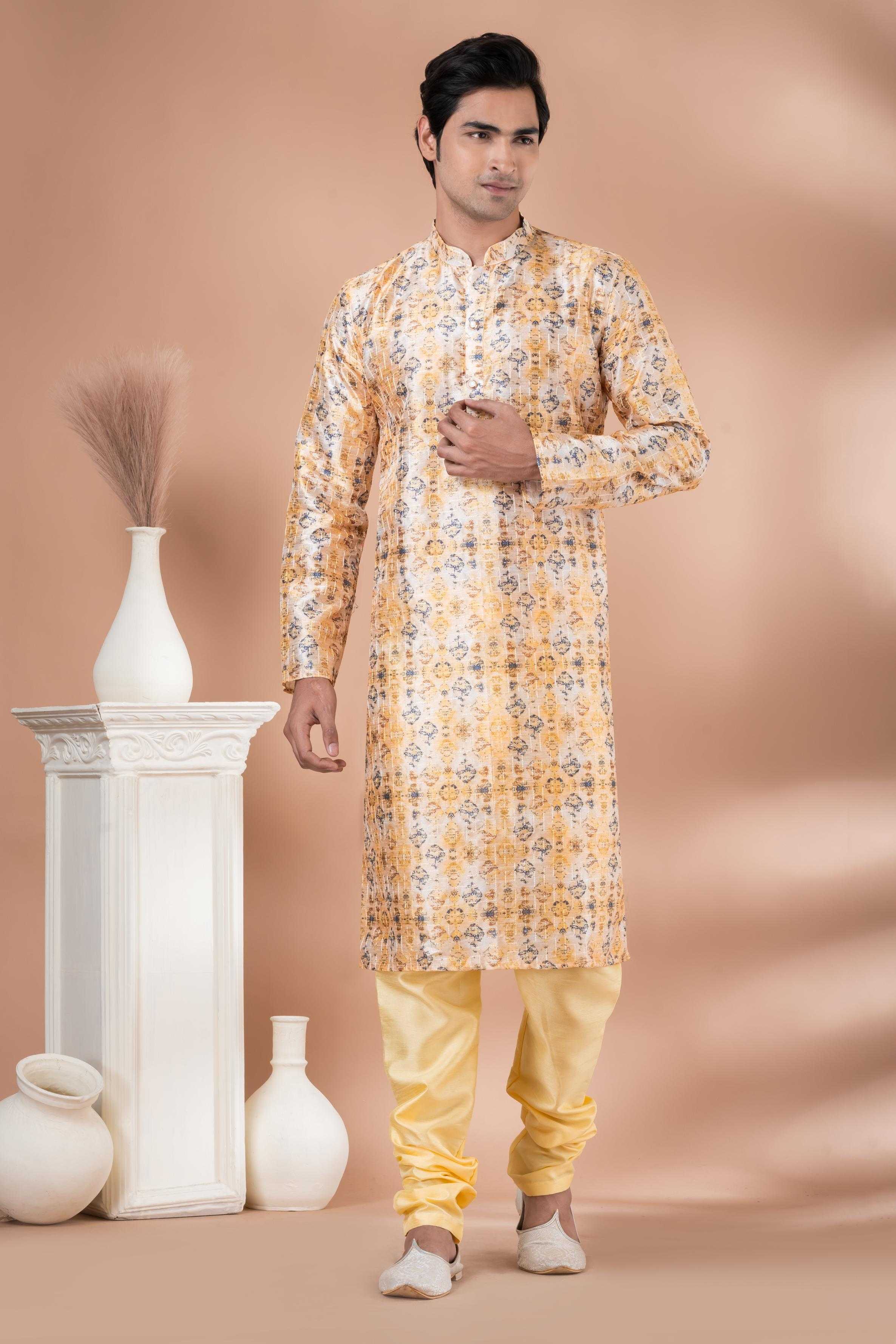 Ynf Mono Slub RIN223 3349B Mens Wear Wholesale Mens Kurtas Mens Kurta Pyjama Men Wedding kurta Manufacturer