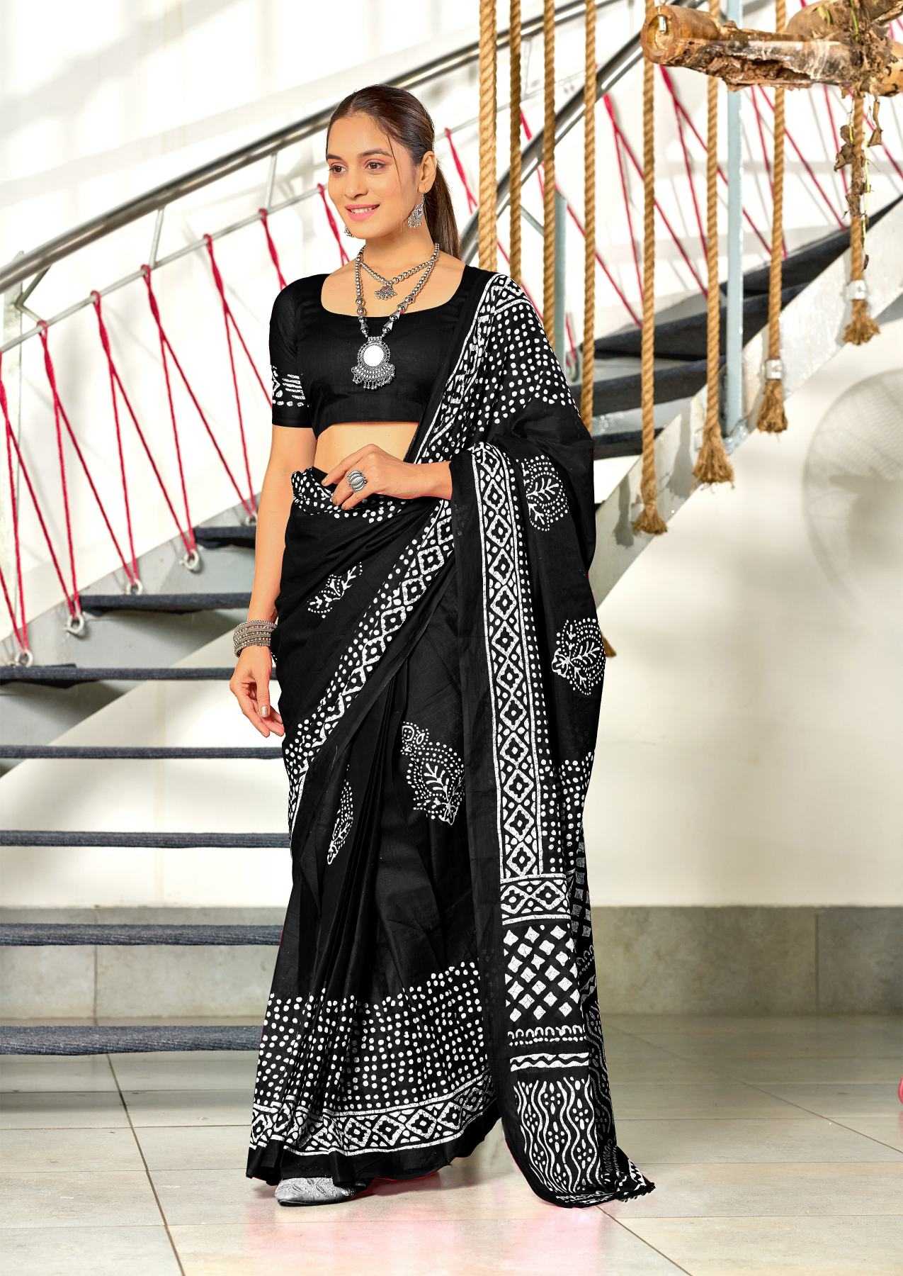 Ynf Pure Cotton RIN229 BATIK SESSION Sarees Wholesale Printed Cotton Saree Cotton Sarees Mulmul Cotton Sarees Manufacturer