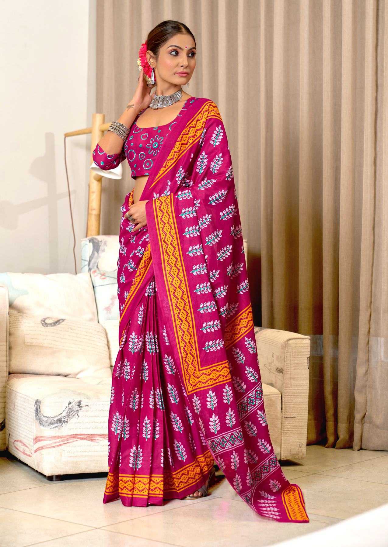 Ynf Pure Cotton RIN229 SITARA Sarees Wholesale Printed Cotton Saree Cotton Sarees Mulmul Cotton Sarees Manufacturer