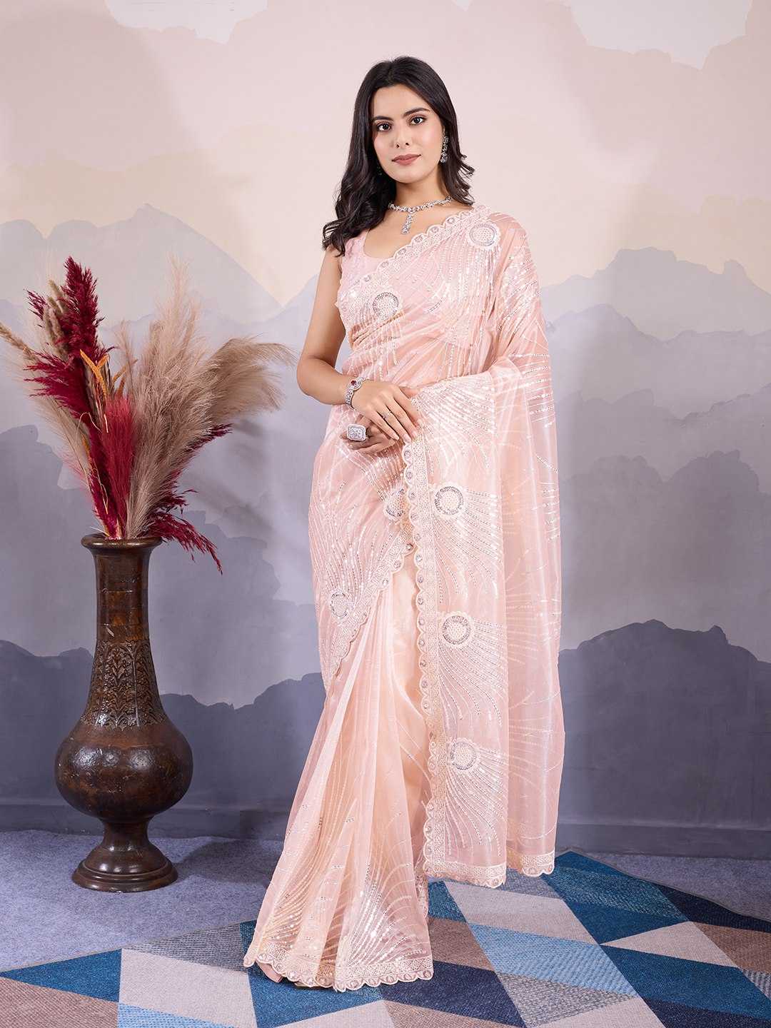 Ynf Twill Net RIN188 Kohinoor1 Sarees Wholesale Party Wear Sarees Sequence Sarees Net Sarees Manufacturer
