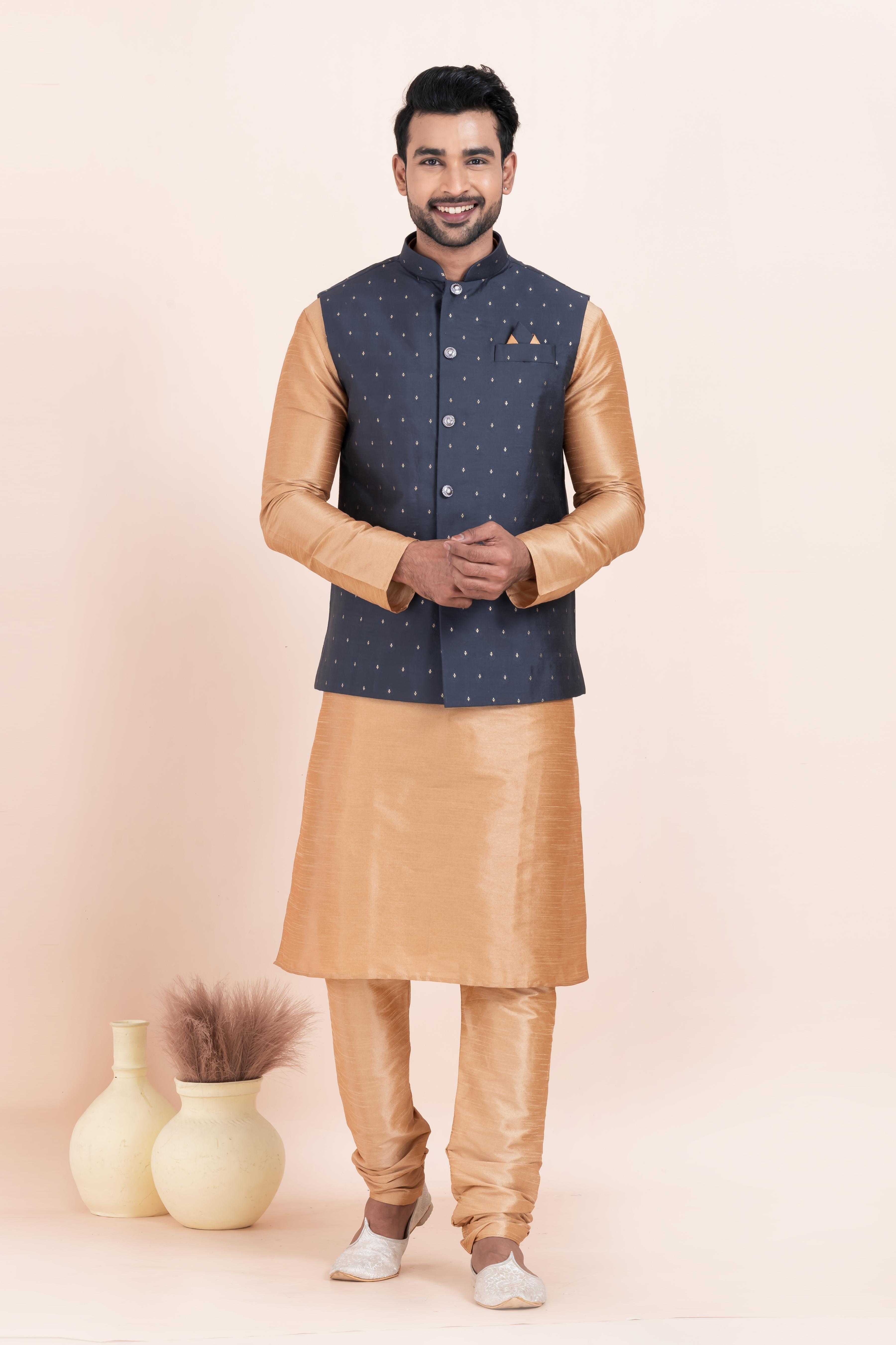 Ynf Banarasi Soft Silk RIN223 2364A Mens Wear Wholesale Nehru Jacket Festive & Wedding Coats Modi Jackets Manufacturer