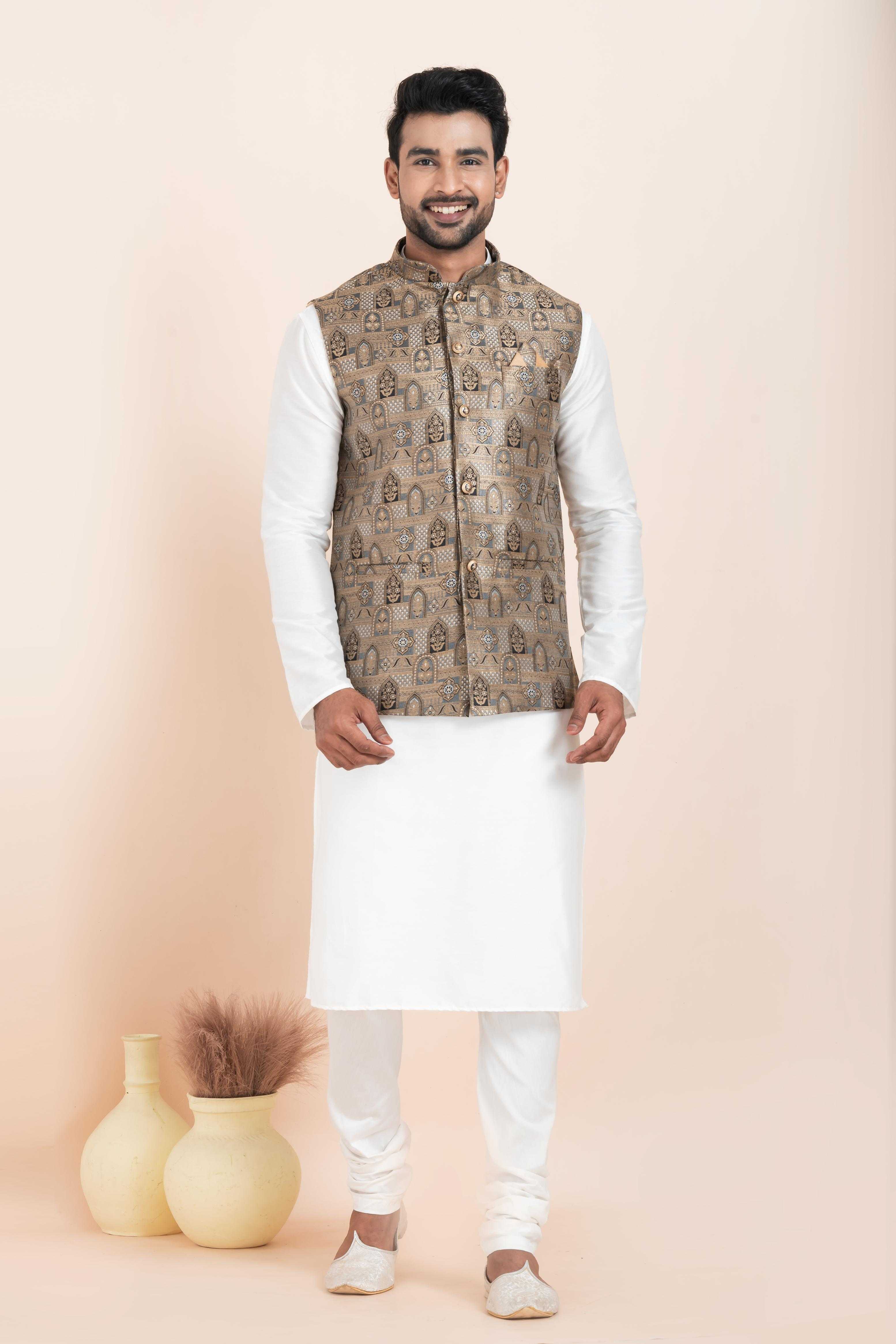 Ynf Banarasi Soft Silk RIN223 2376A Mens Wear Festive Collections Wholesale Nehru Jacket Onam Collections Modi Jackets Manufacturer