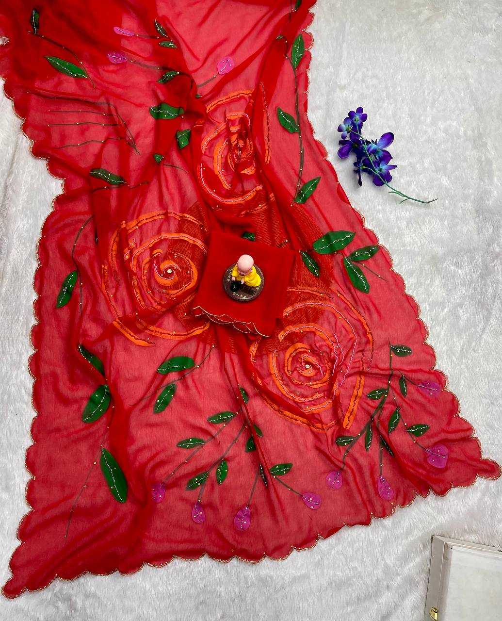 Ynf Blooming RIN187 755 Sarees Wholesale Party Wear Sarees Hand Work Sarees Manufacturer