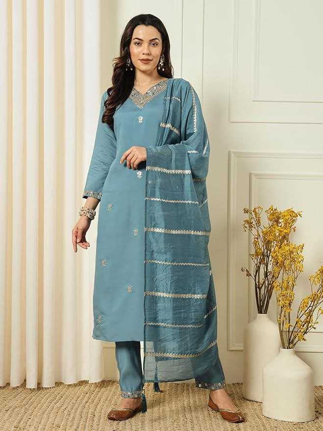 Ynf Chanderi Silk KESH529 MONA Suits & Dresses Wedding Collections Festive Collections Wholesale Embroidery Suits Party wear suits Chanderi Suit Manufacturer