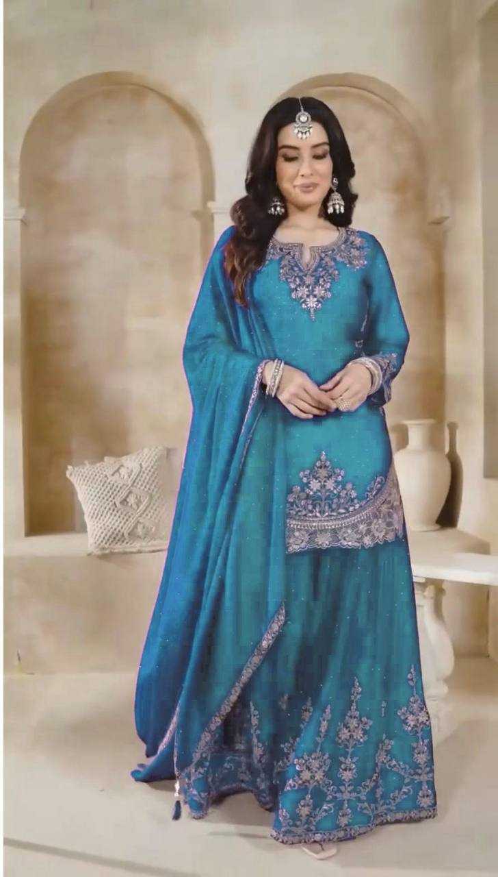 Ynf Chinon KESH523 063 Suits & Dresses Wholesale Sharara Salwar Suits Embroidery Suits Silk Suits Manufacturer