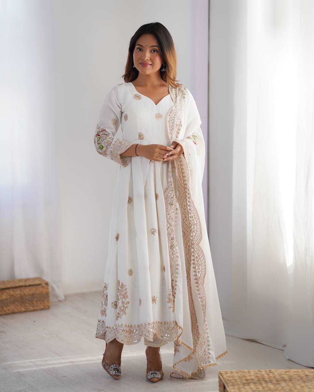 Ynf Chinon KESH533 5100 Gowns Wholesale Fancy Gowns Embroidery Gowns Anarkali Gown Long Gowns Sequin Gowns Manufacturer