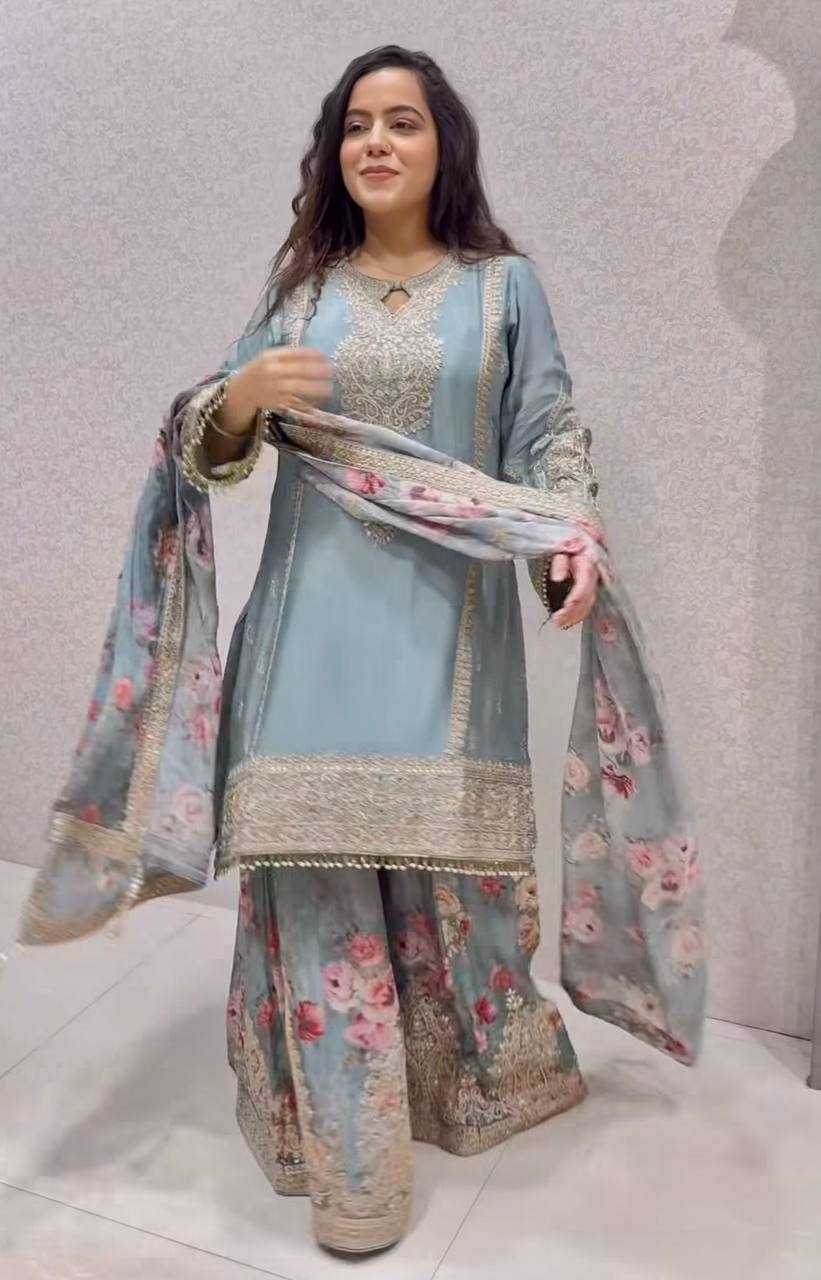 Ynf Chinon Silk RIN197 4908 1121-A Suits & Dresses Wholesale Party wear suits Bridal Suits Designer Suits Manufacturer