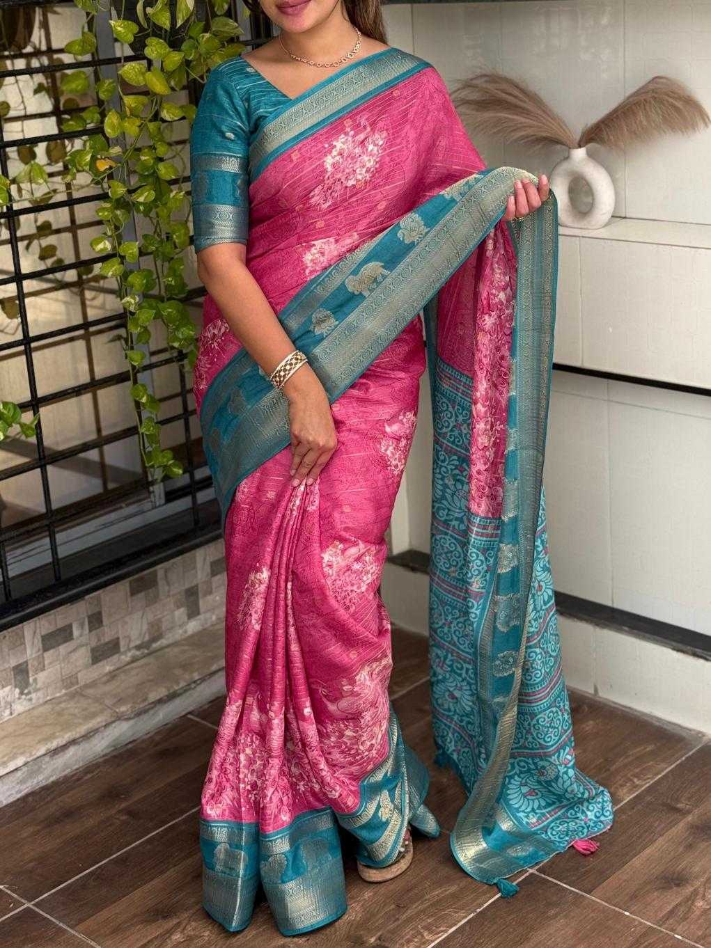 Ynf Cotton KESH500 Morni Sarees Wholesale Printed Sarees Zari Border Sarees Cotton Sarees Manufacturer