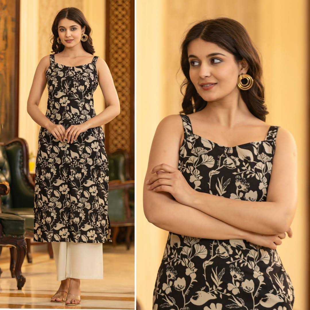 Ynf Cotton RIN125 Blush 3.0 Kurti Wholesale Printed Kurtis Sleeveless Kurtis Manufacturer