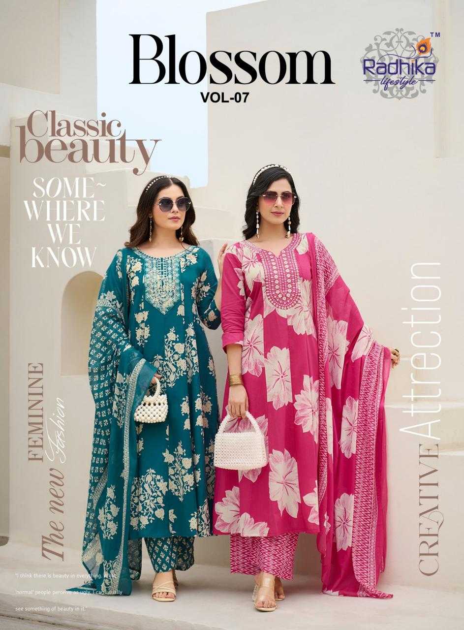 Ynf Cotton RIN190 RADHIKA-BLOSSOM VOL 7 Setwise Collections Wholesale Gowns Catalogs Manufacturer