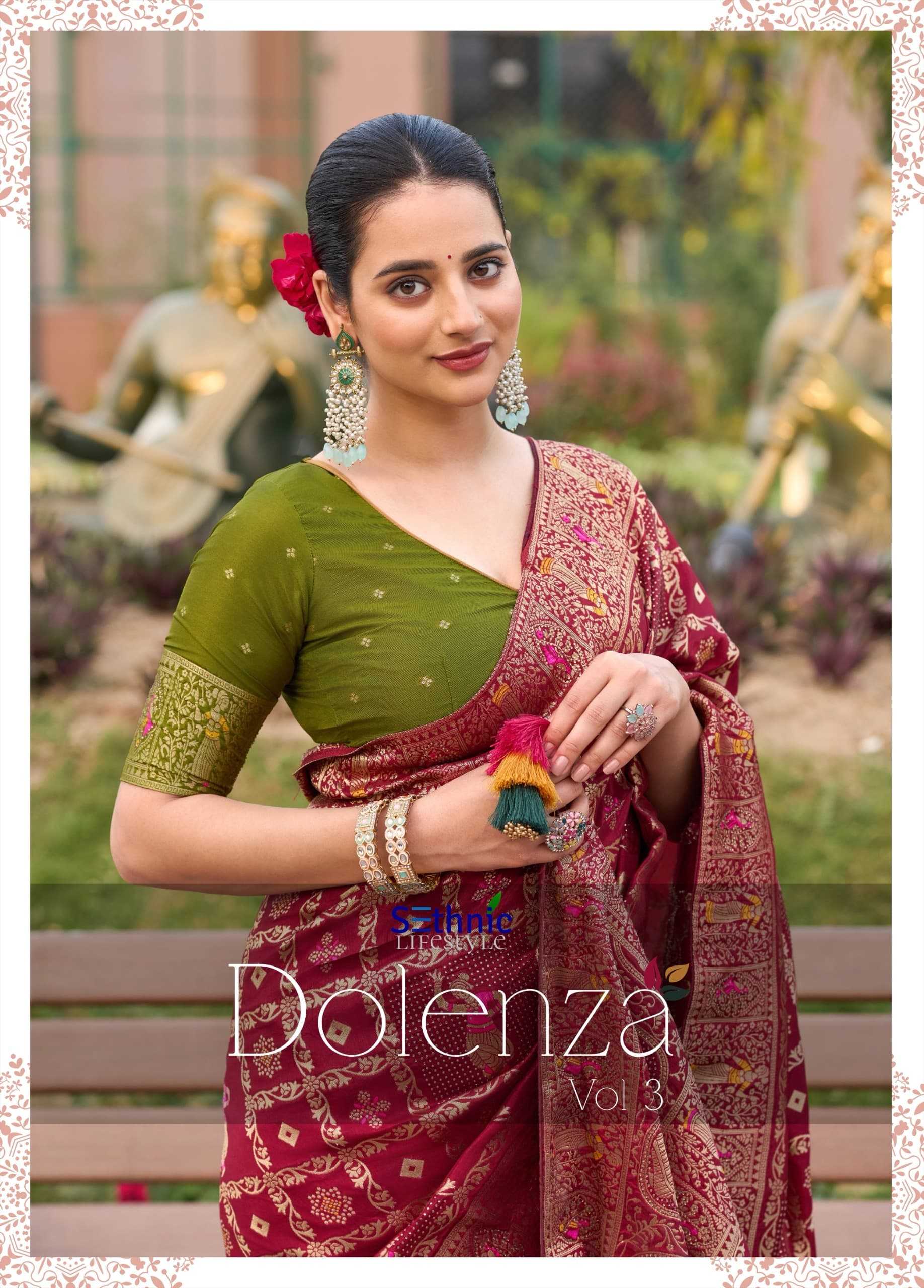 Ynf Dola Silk KESH519 Sethnic - Dolenza Vol 3 Silk Sarees Wholesale Dola Silk Sarees Designer Silk Sarees Silk Sarees For Weddings Manufacturer