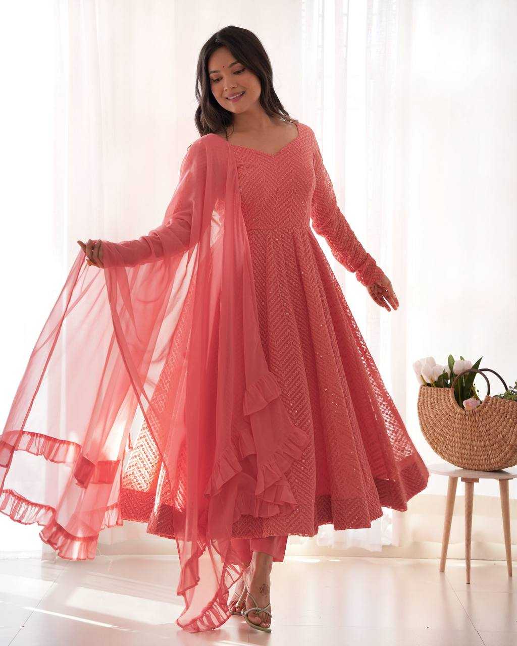 Ynf Faux Georgette KESH504 55 Suits & Dresses Wholesale Anarkali Suits Gown Dresses Manufacturer