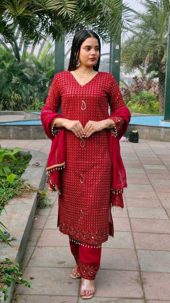 Ynf Faux Georgette KESH533 5056 Suits & Dresses Wholesale Ladies Suits Embroidery Suits Palazzo Suit Punjabi Suit Manufacturer