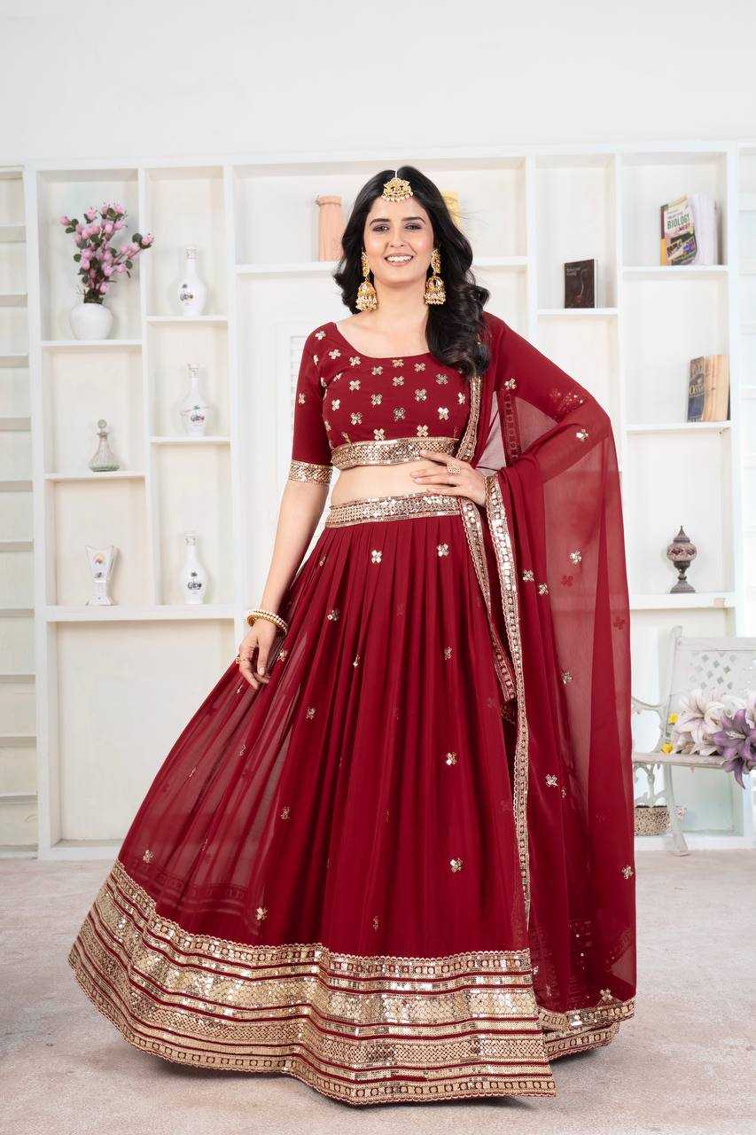 Ynf Faux Georgette KESH533 5074 Lehengas Wholesale Fancy Lehenga Bridal Lehenga Embroidered Lehenga Sequins Lehenga Manufacturer