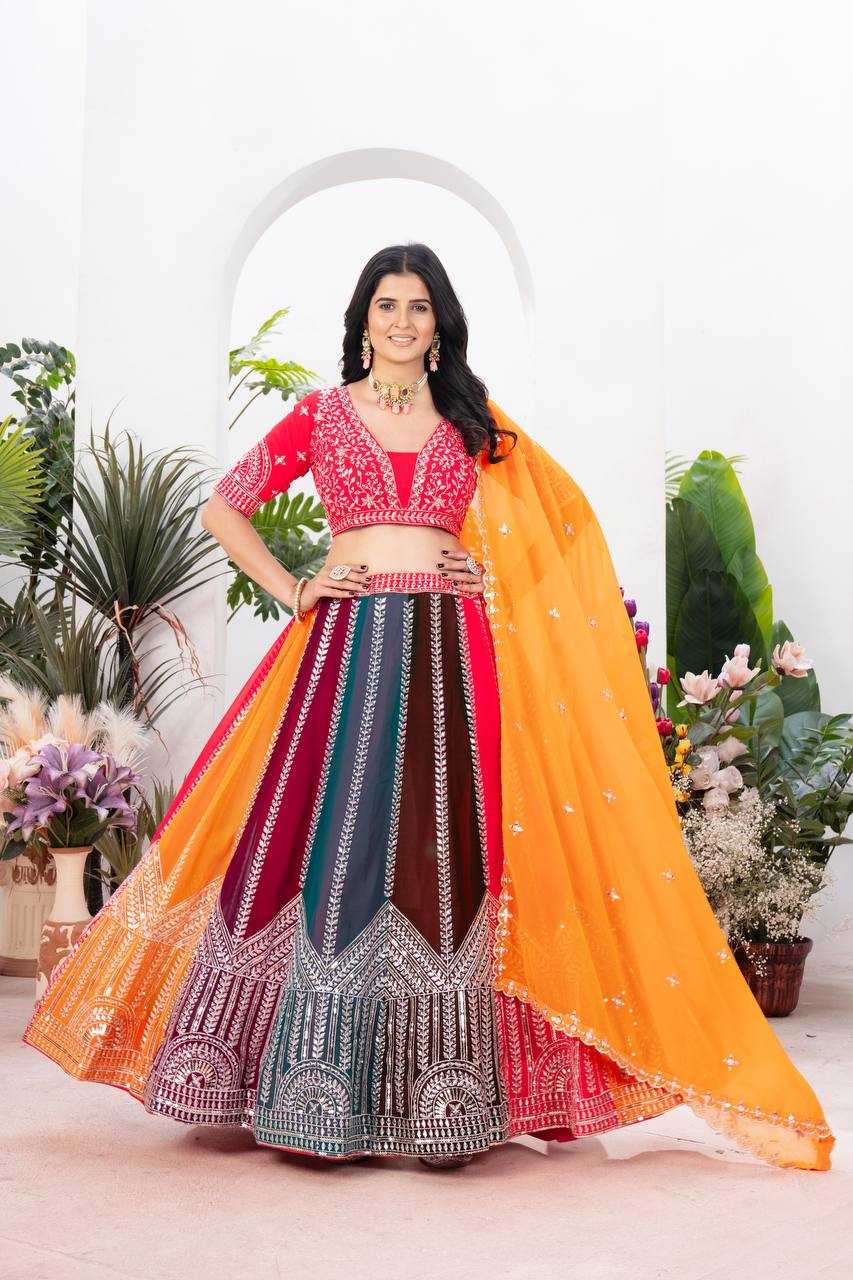 Ynf Faux Georgette KESH533 5080 Lehengas Wholesale Fancy Lehenga Embroidered Lehenga Gota Patti Lehenga Sequins Lehenga Manufacturer