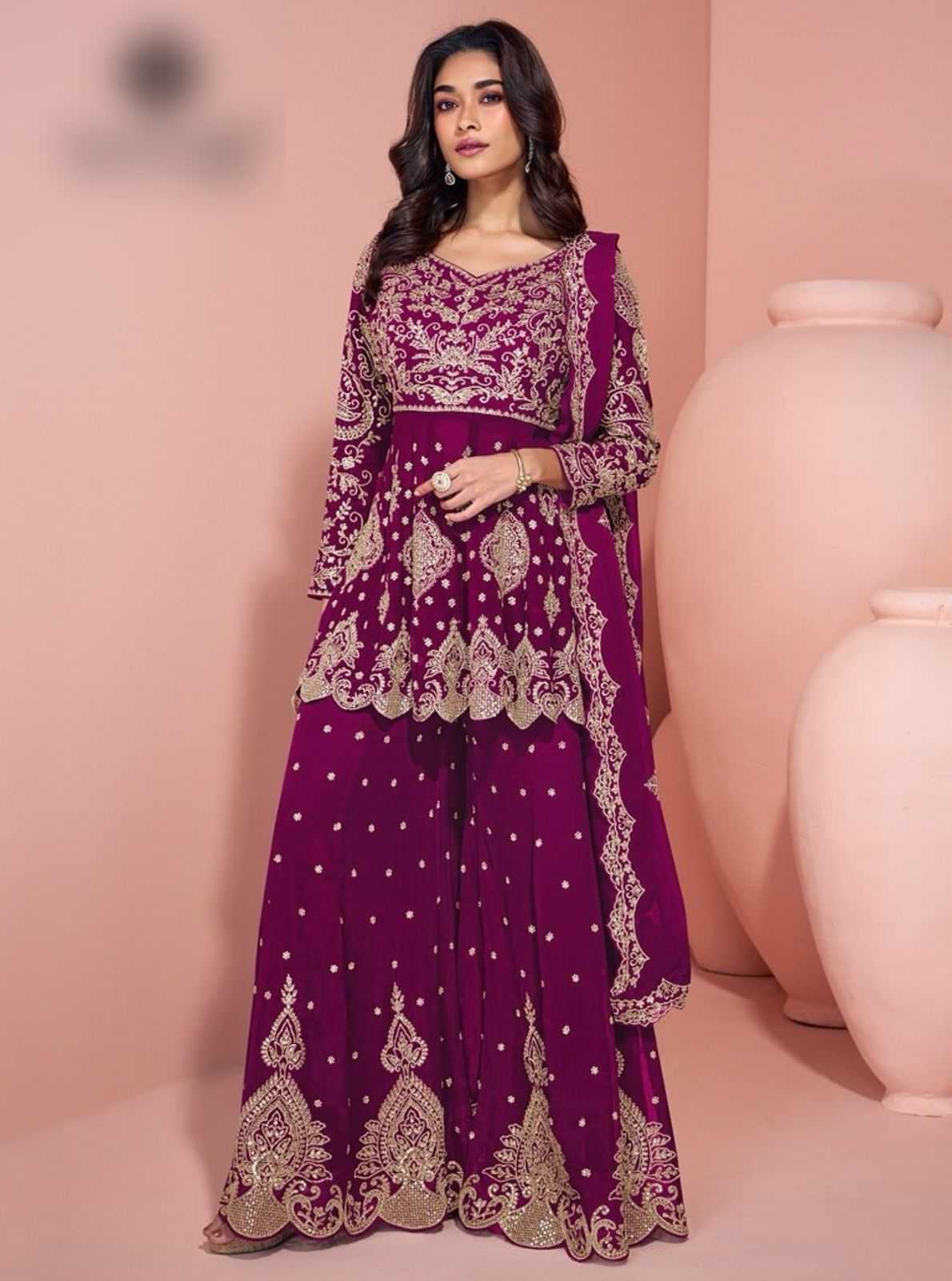 Ynf Faux Georgette RIN222 modelling Suits & Dresses Wholesale Sharara Salwar Suits Georgette Suit Designer Suits Manufacturer