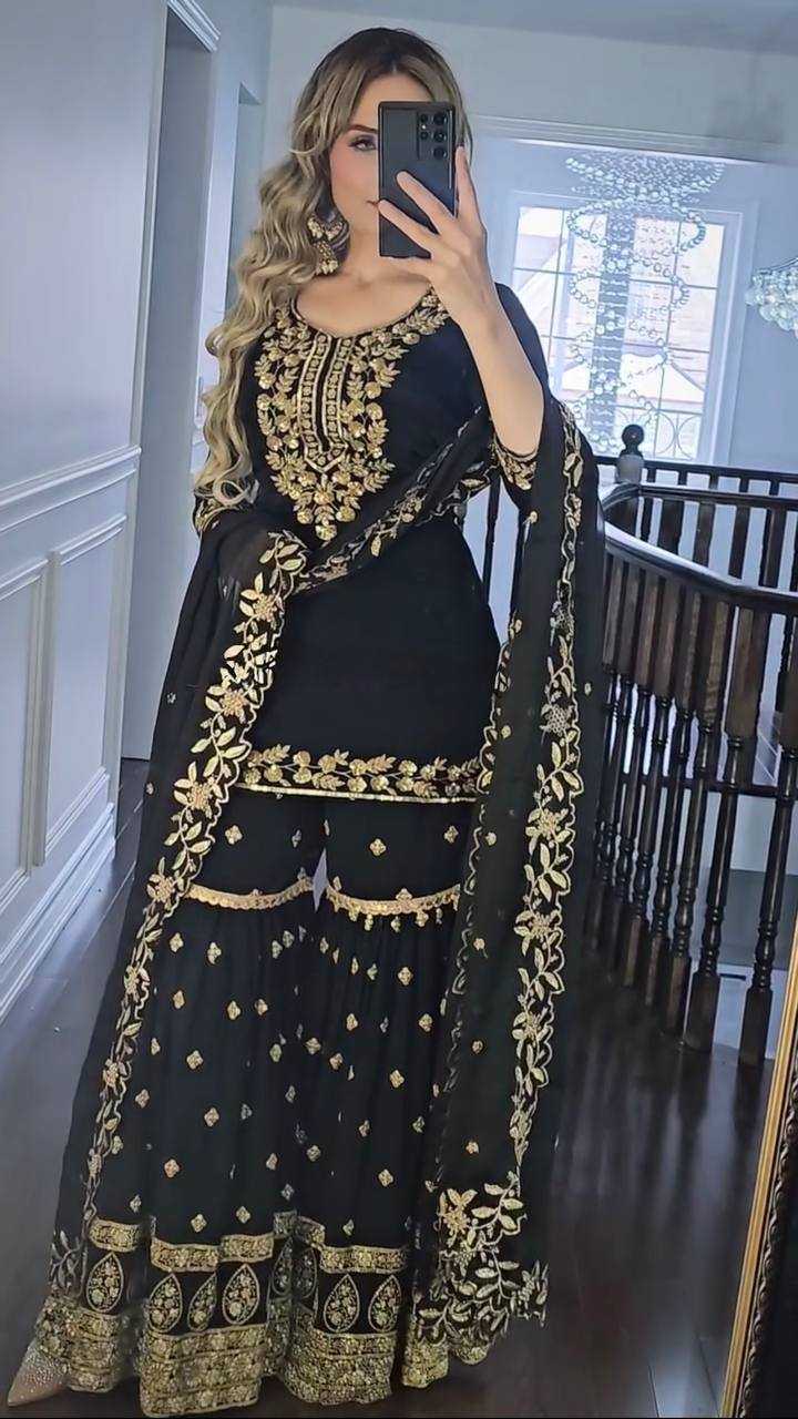 Ynf Georgette KESH523 055 Suits & Dresses Wholesale Sharara Salwar Suits Embroidery Suits Georgette Suit Manufacturer