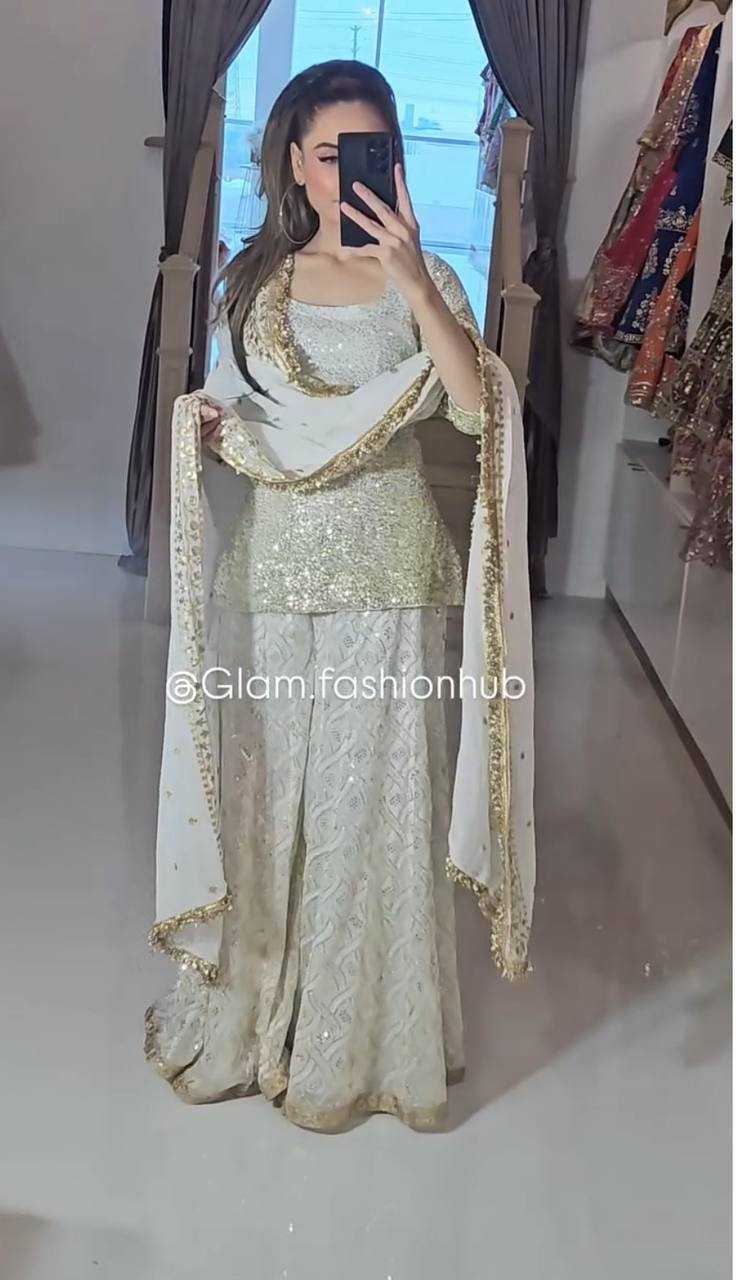Ynf Georgette KESH523 064 Suits & Dresses Wholesale Sharara Salwar Suits Embroidery Suits Georgette Suit Manufacturer