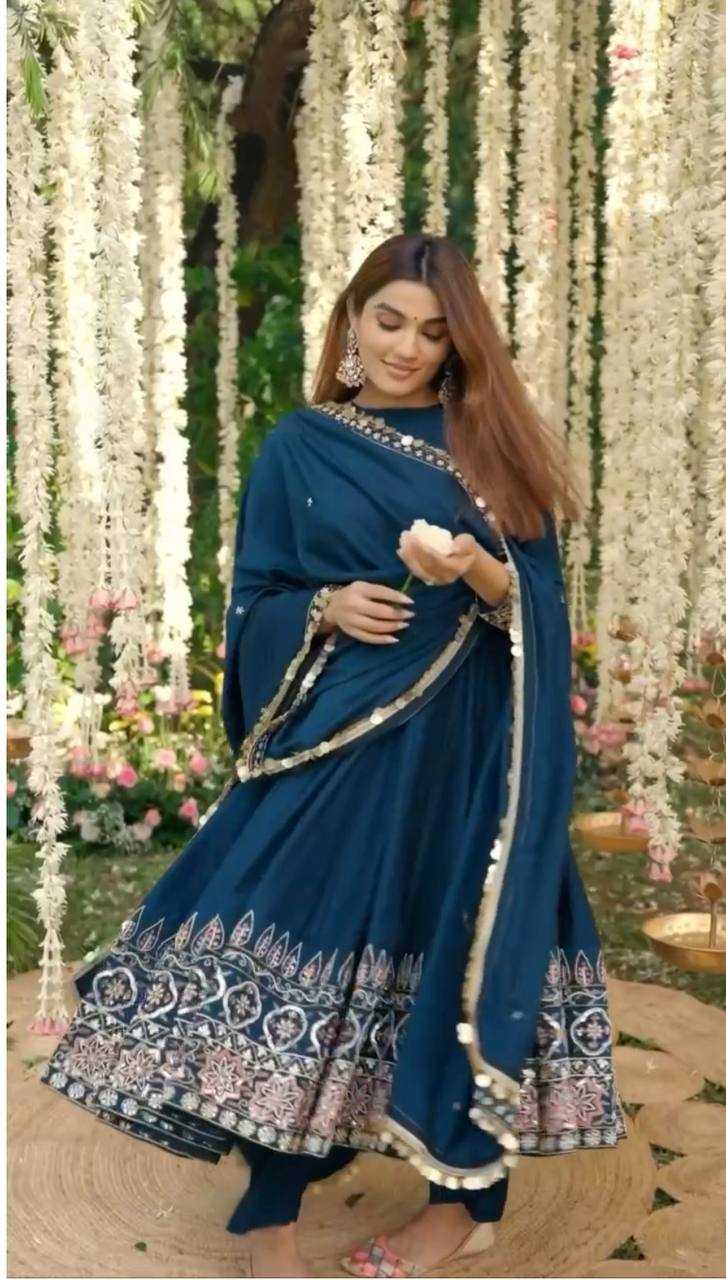 Ynf Georgette KESH523 067 Gowns Wholesale Embroidery Gowns Anarkali Gown Georgette Gown Manufacturer