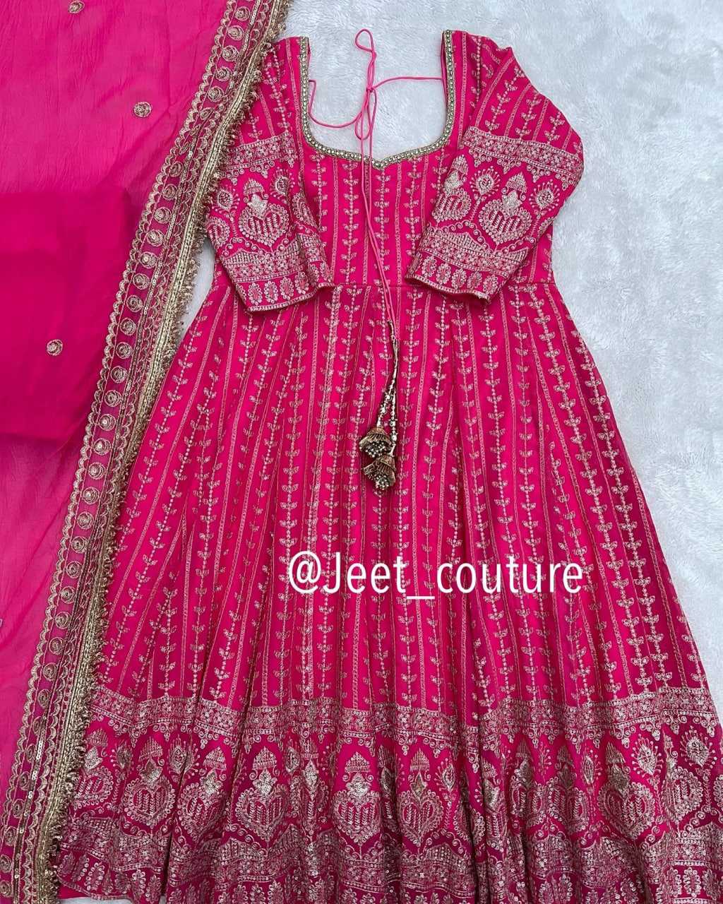 Ynf Georgette KESH523 077 Gowns Wholesale Embroidery Gowns Anarkali Gown Georgette Gown Manufacturer