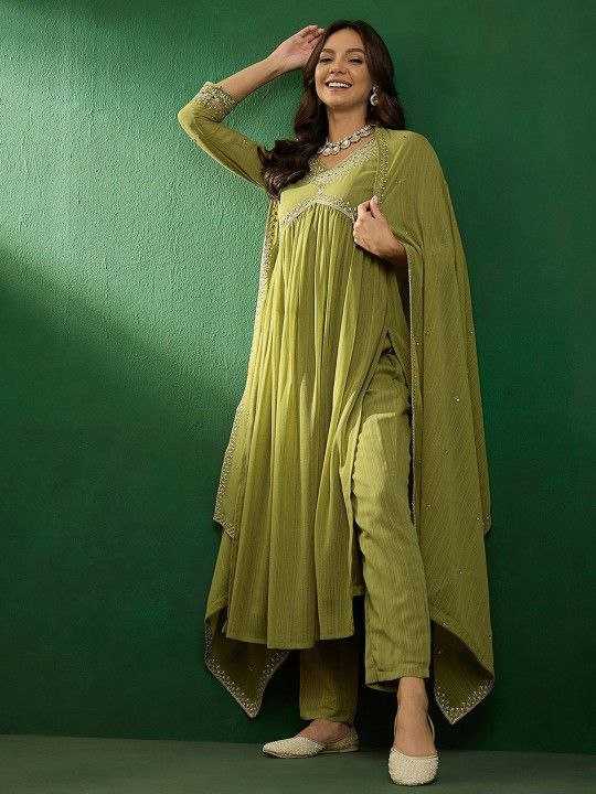 Ynf Georgette KESH529 SIYANA Suits & Dresses Wedding Collections Festive Collections Wholesale Georgette Suit Embroidered Suits Green Salwar Suit Manufacturer