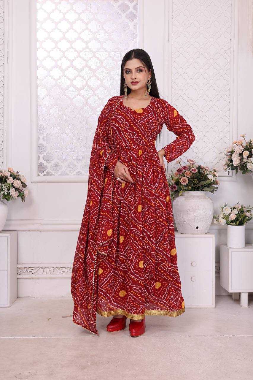 Ynf Georgette RIN125 Banno Swag Gowns Wholesale Printed Gowns Gown With Dupatta Manufacturer
