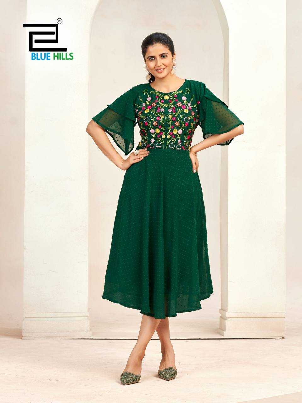Ynf Georgette RIN125 Sensations Gowns Wholesale Embroidery Gowns Manufacturer