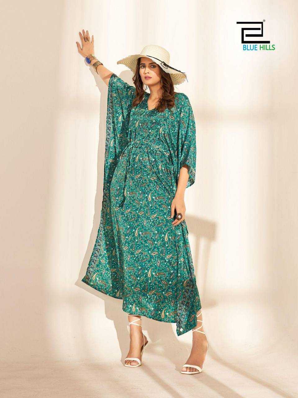 Ynf Heavy Crepe RIN125 Kaftan vol 2.0 Kurti Wholesale Kaftan Kurtis Manufacturer