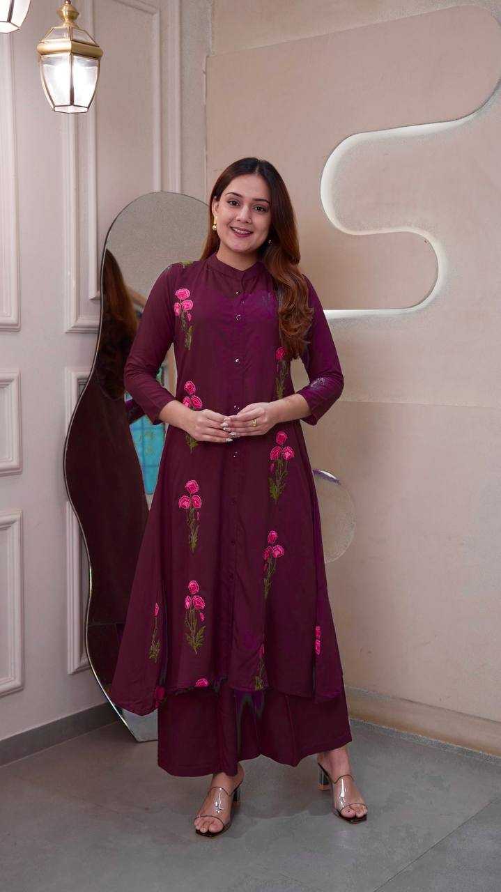 Ynf Heavy Rayon RIN125 Stylo Kurti Wholesale Embroidered Kurtis Kurti With Palazzo Manufacturer