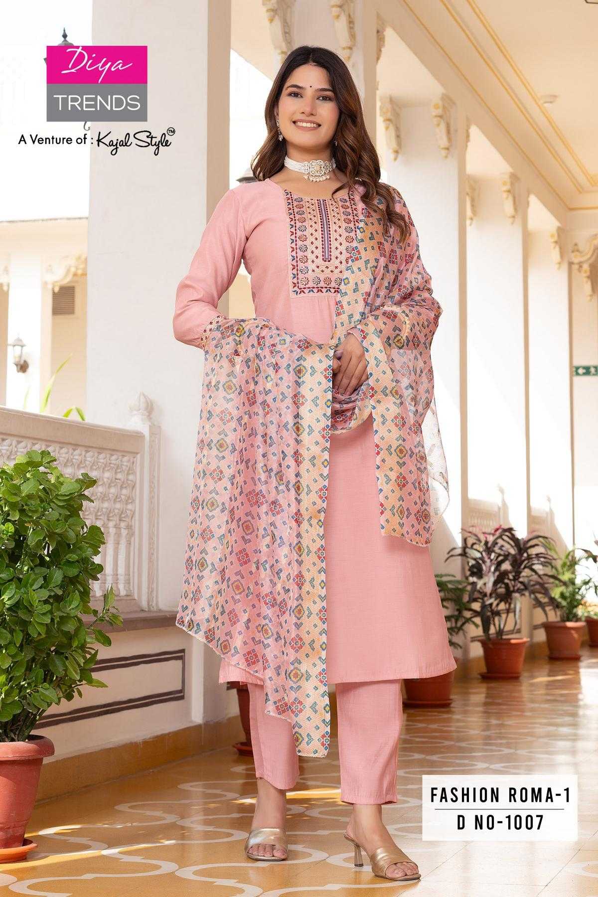 Ynf Heavy Roman Silk RIN190 DIYA TRENDS-Kajal Style Setwise Collections Wholesale Kurtis Catalogs Manufacturer